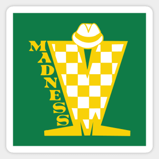 Madness HD Checkerboard Gold & White Sticker